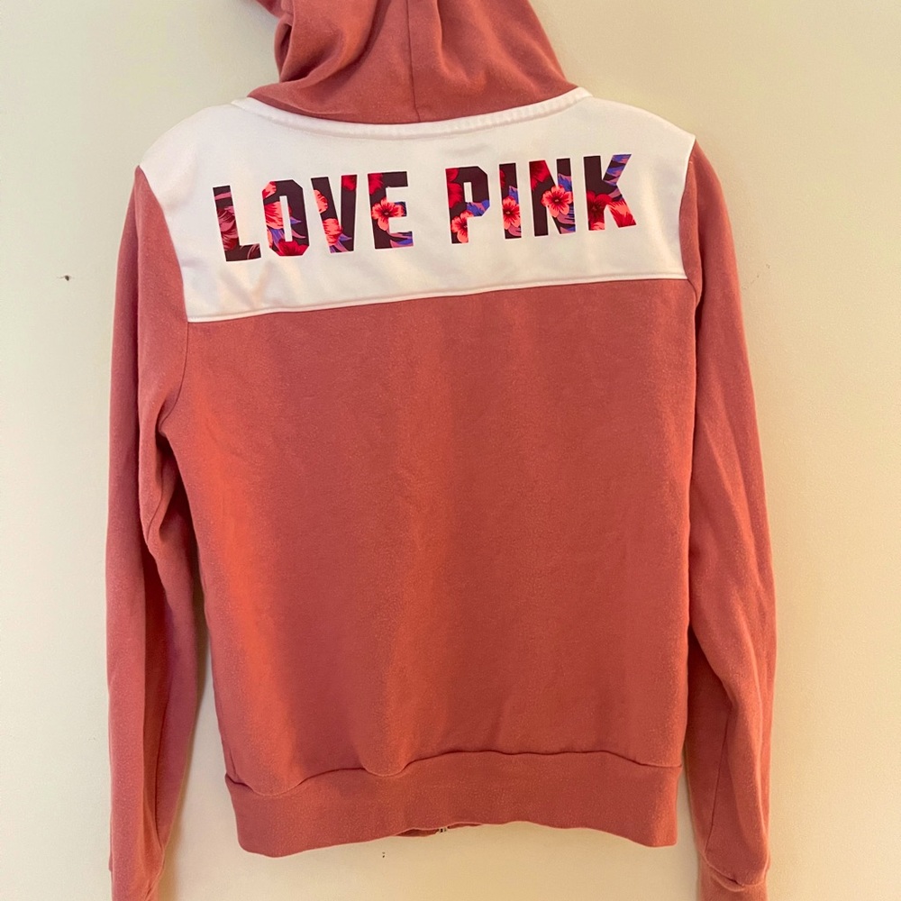 Pink zipper jacket with hood